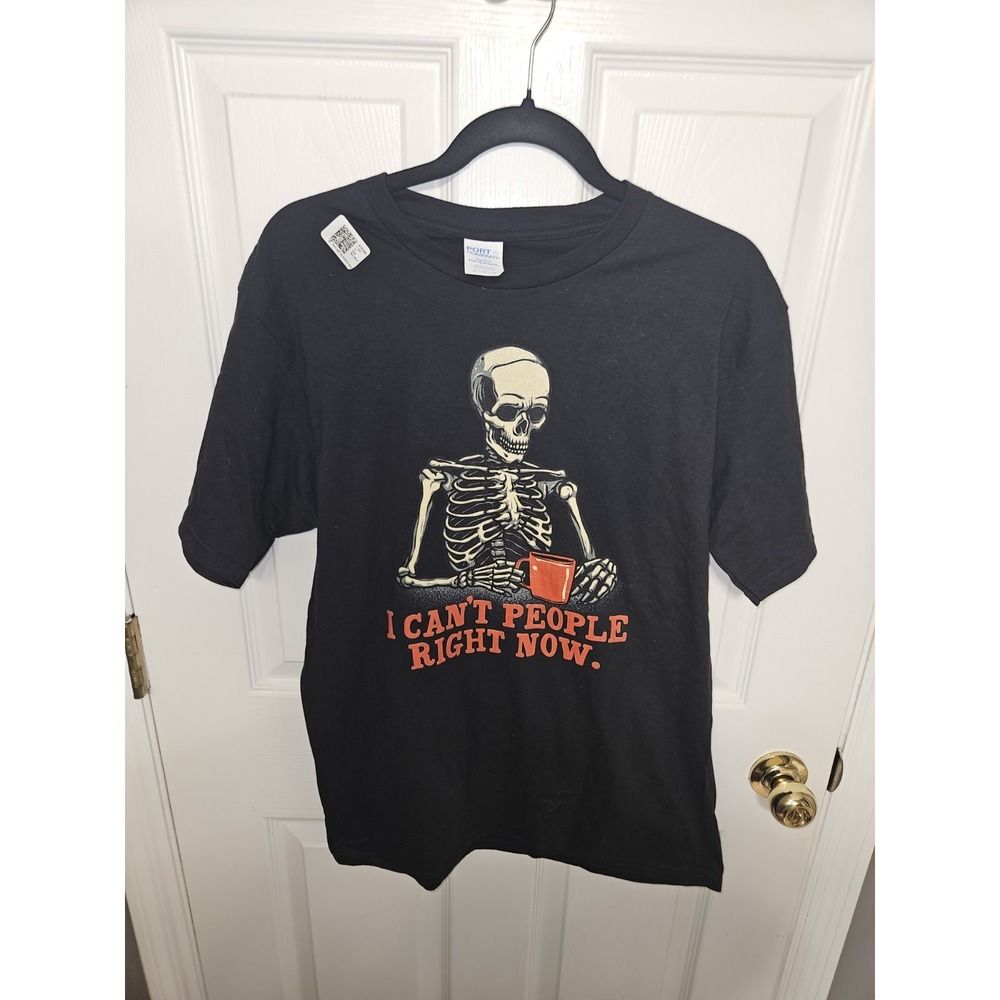I Can't People Right Now Graphic Tee Port & Company Black Size Medium